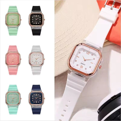 Relógio Feminino Dorama Estilo Quadrado Moda Coreana STSX2