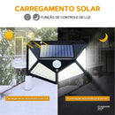 Luminária Refletor Energia Solar Parede 100 Leds Sensor Presença 3 Funções - Standard Shop