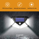 Luminária Refletor Energia Solar Parede 100 Leds Sensor Presença 3 Funções - Standard Shop