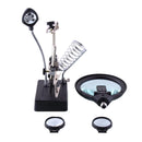 Lupa de Mesa com Garras Luz Led Ajustável Suporte Solda - Standard Shop