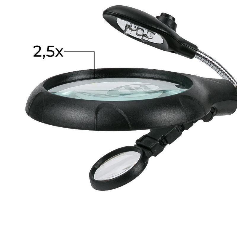 Lupa de Mesa com Garras Luz Led Ajustável Suporte Solda - Standard Shop