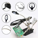 Lupa de Mesa com Garras Luz Led Ajustável Suporte Solda - Standard Shop