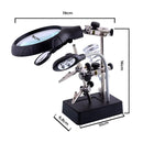 Lupa de Mesa com Garras Luz Led Ajustável Suporte Solda - Standard Shop