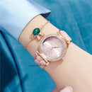 Relógio Feminino Estilo Esmeralda Star Elegante + Pulseira