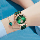 Relógio Feminino Estilo Esmeralda Star Elegante + Pulseira