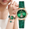 Relógio Feminino Estilo Esmeralda Star Elegante + Pulseira