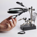 Lupa de Mesa com Garras Luz Led Ajustável Suporte Solda - Standard Shop