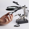 Lupa de Mesa com Garras Luz Led Ajustável Suporte Solda - Standard Shop